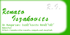 renato iszakovits business card